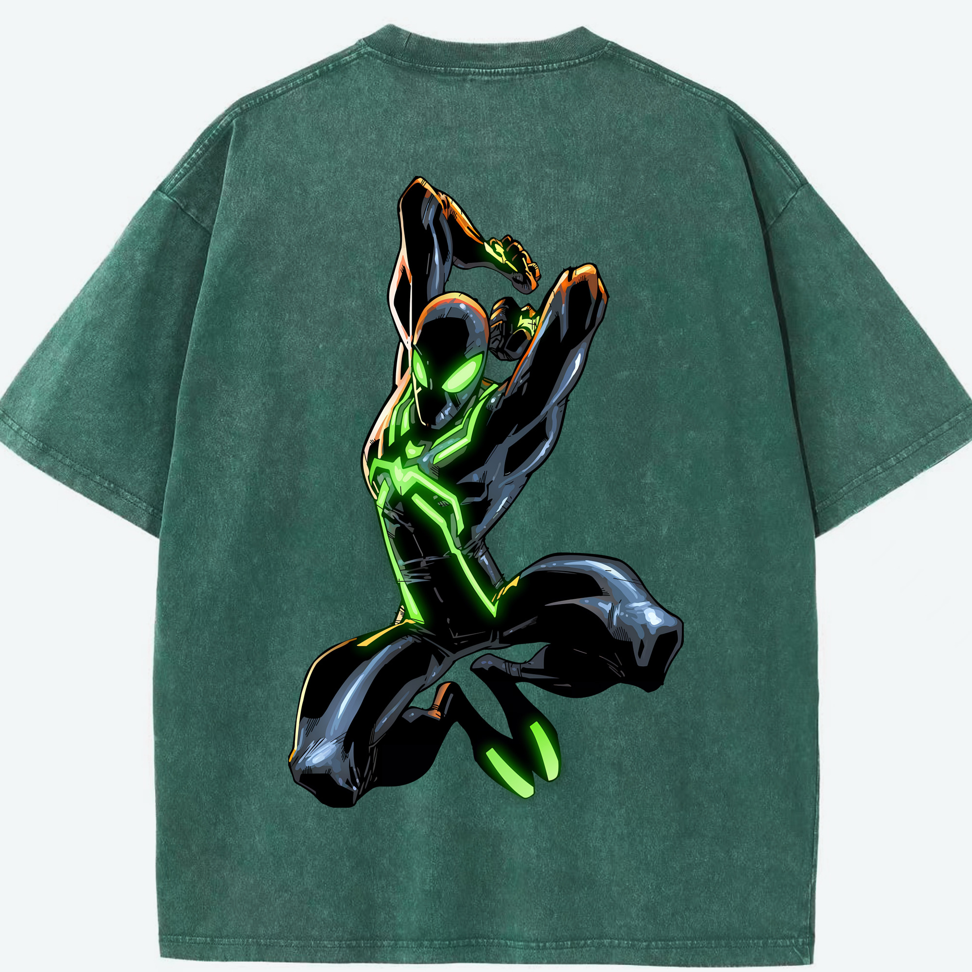 （画像用） Spider Man スパイダーマン 綿100% ヴィンテージ風 半袖Tシャツ（背面プリント）